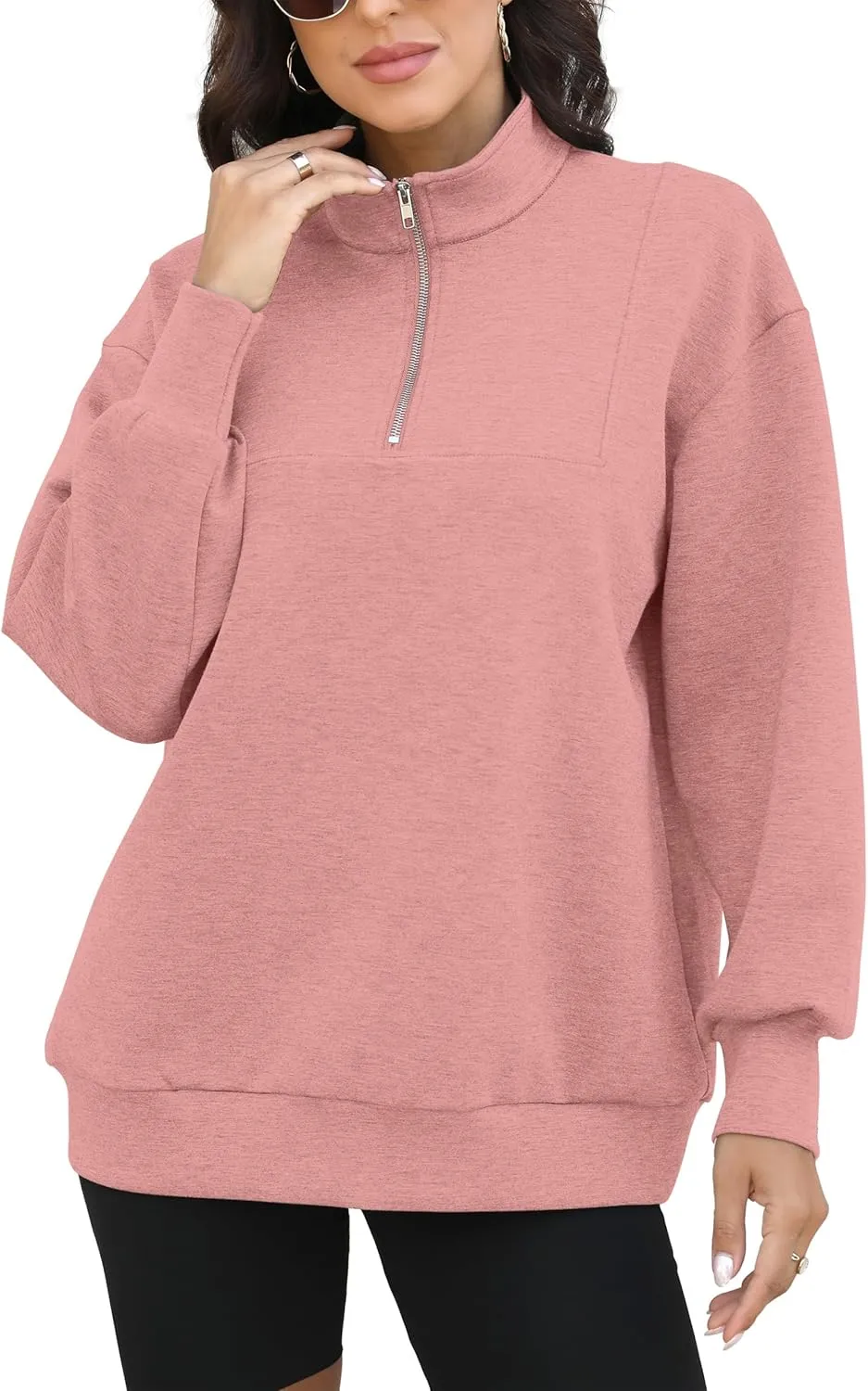 Womens Oversized Sweatshirts Zip Up Hoodie Loose Fit Pullover Sweaters Long Sleeve Tops for Women Fall Fashion 2024