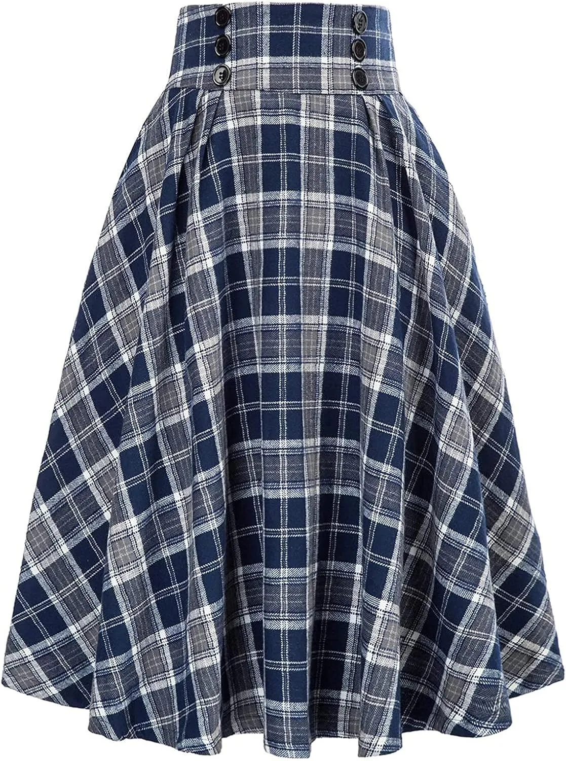 Womens Plaid Skirts Button Down Casual Flowy High Waist Lounge Skirt A Line Trendy Summer Trendy Skirt Clothes