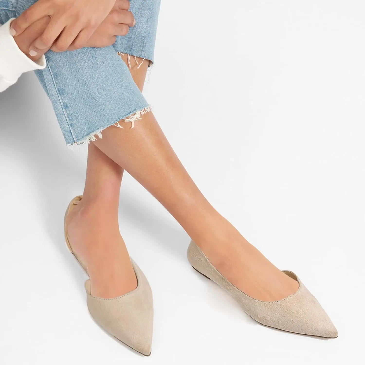 Womens Pointed Toe Black Ballet Flats Comfortable Casual Dress Flats for Women Elegant Memory Foam Flats Shoes with Party Wedding