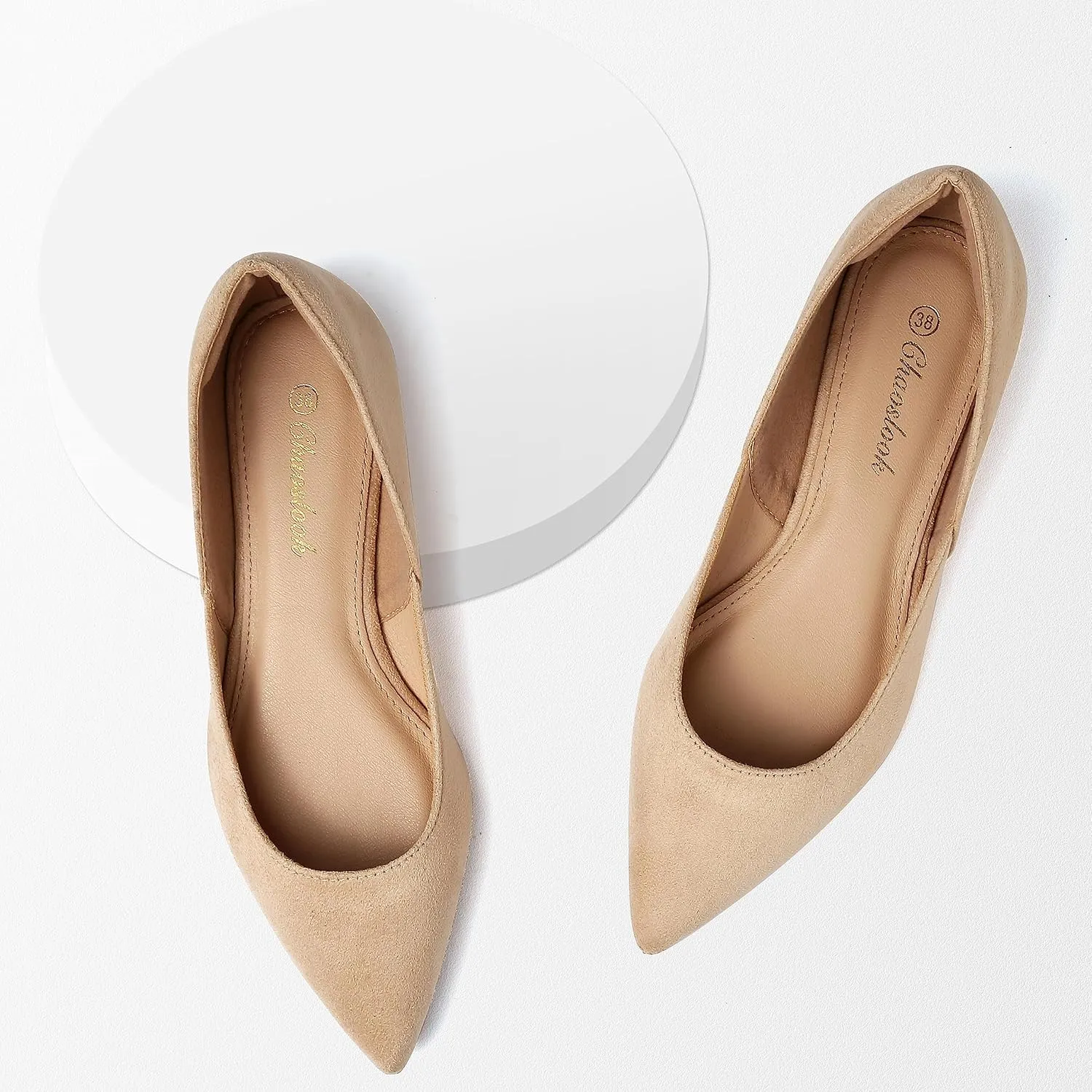 Womens Pointed Toe Black Ballet Flats Comfortable Casual Dress Flats for Women Elegant Memory Foam Flats Shoes with Party Wedding
