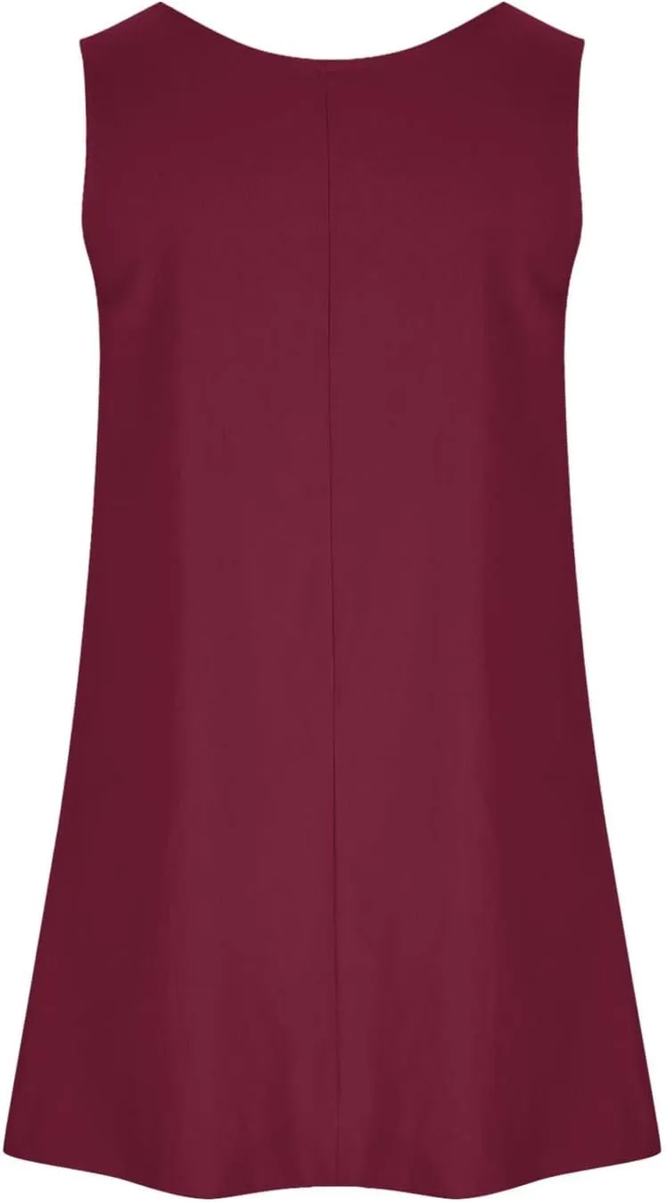 Womens Sleeveless Empire Waist Mini Dress Summer Pockets Mini Dress Comfy Flowy Dresses for Women Black Tank Dress