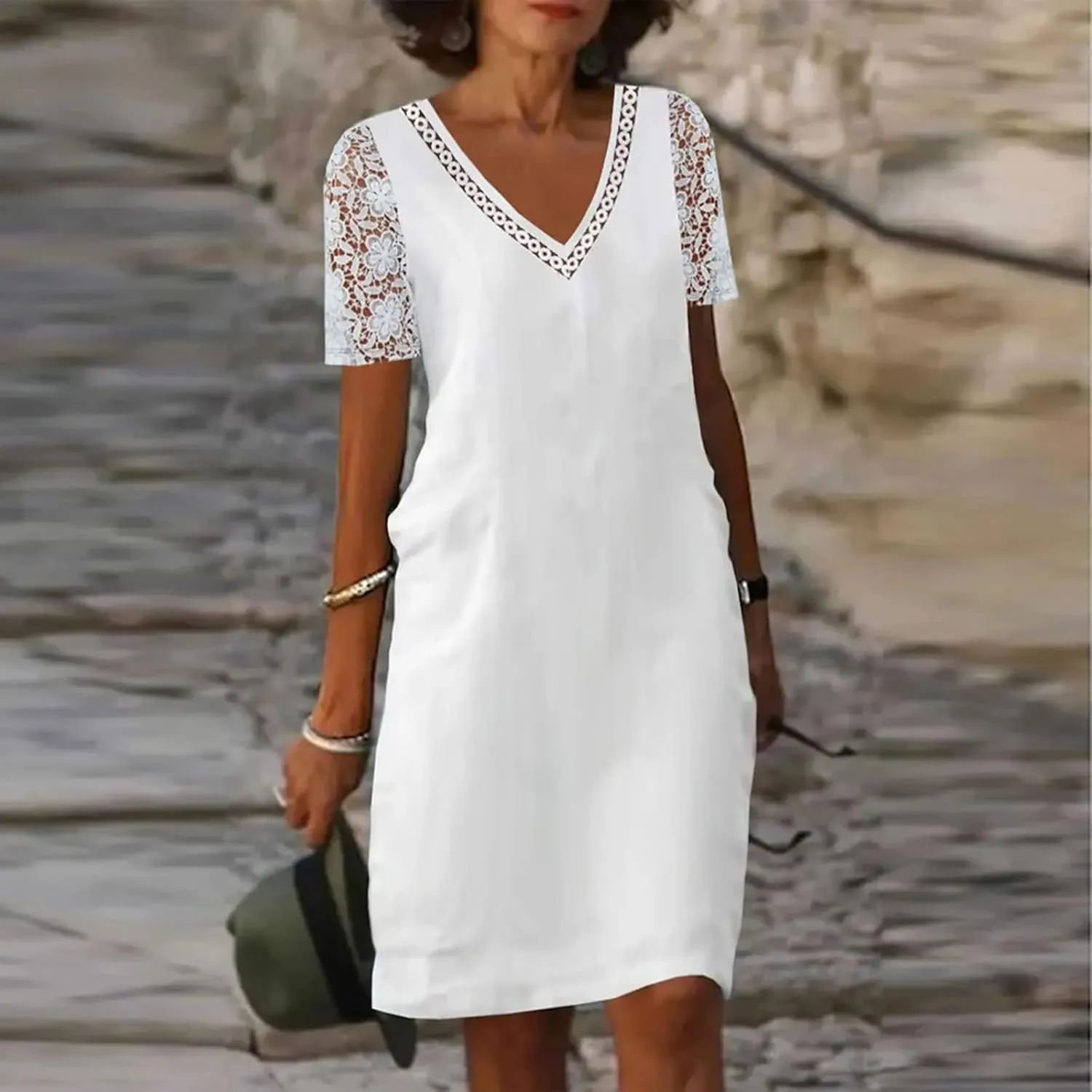Womens Sleeveless Linen Dresses Halter Neck Summer Dress Casual Midi Sundress Trendy Beach Vacation Outfits