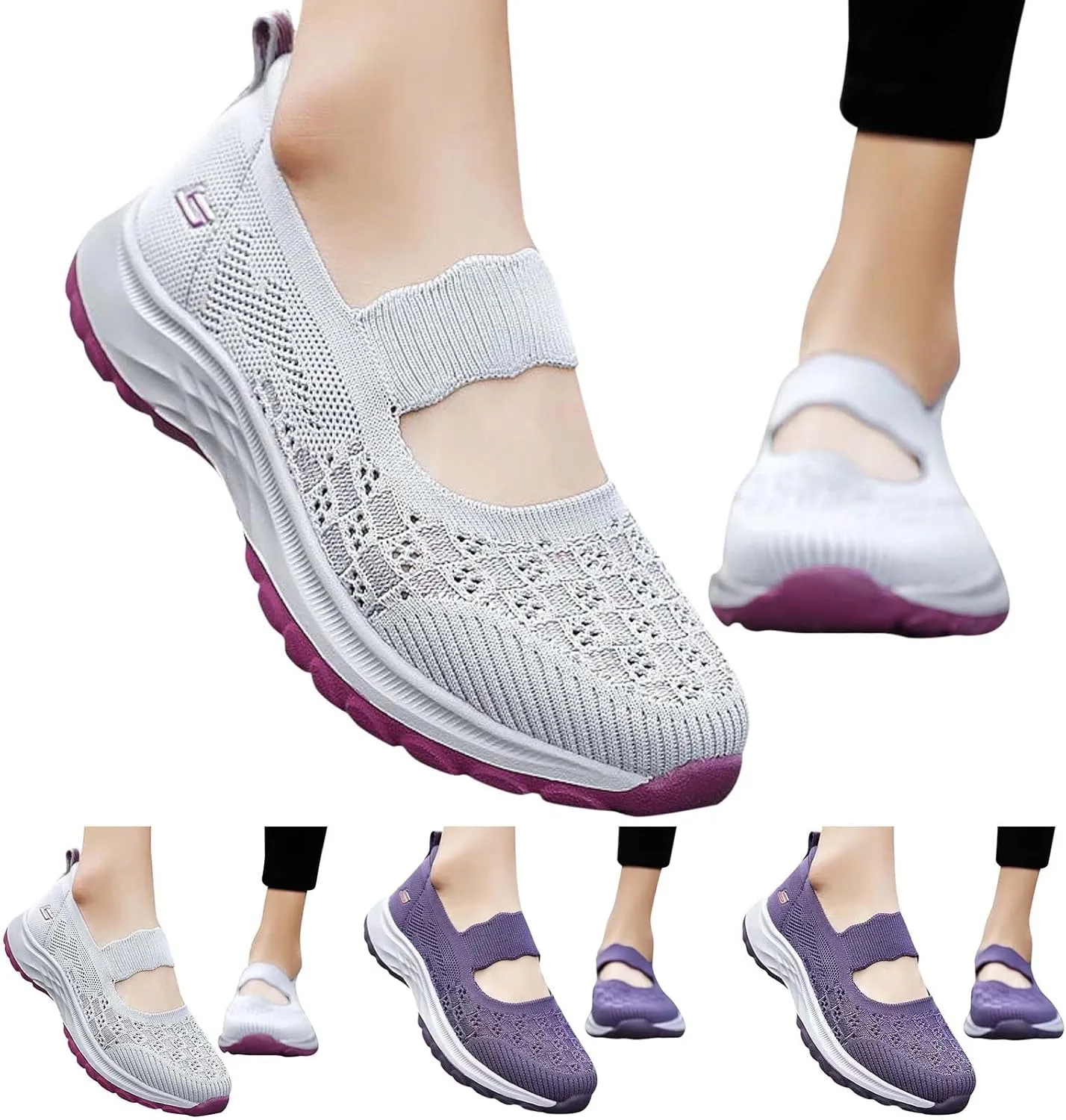 Women's Sneakers Wide Zapatillas Sin Cordones para Mujer Womens Casual Shoes Slip Ons with Arch Support Size 11w Walking Sneakers for Women Zapatos Antiderrapantes para Mujeres Comodos