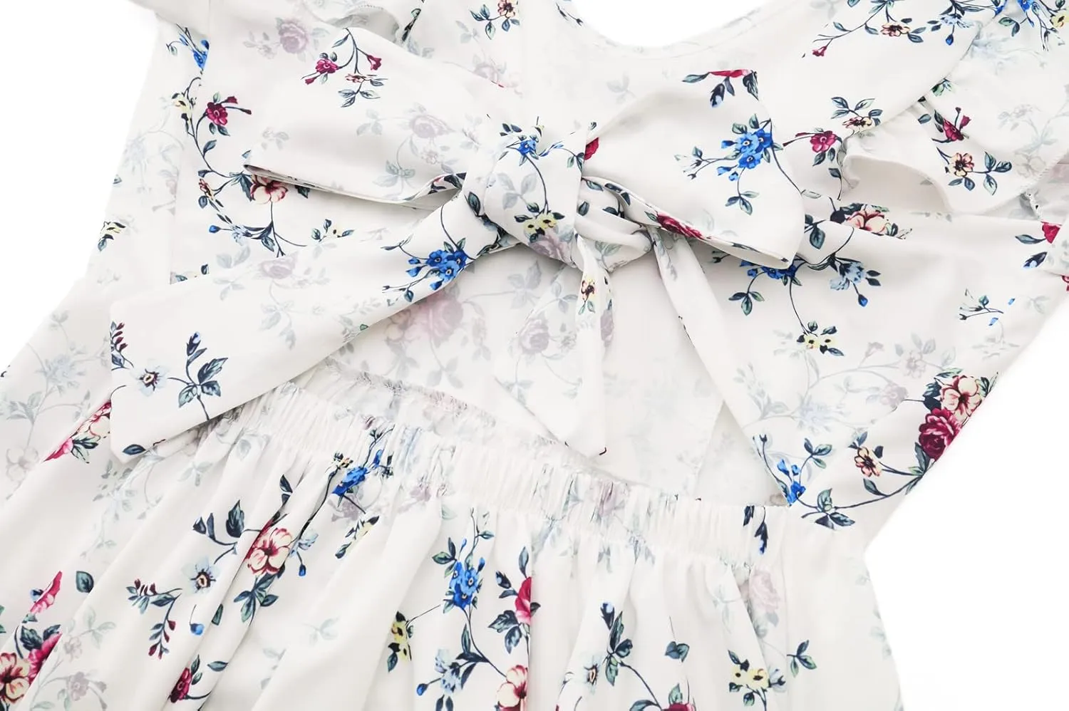 Womens Summer Dresses Ruffle Short Sleeve Floral Print Casual Mini Dresses Smocked Flowy Boho Dresses for Women
