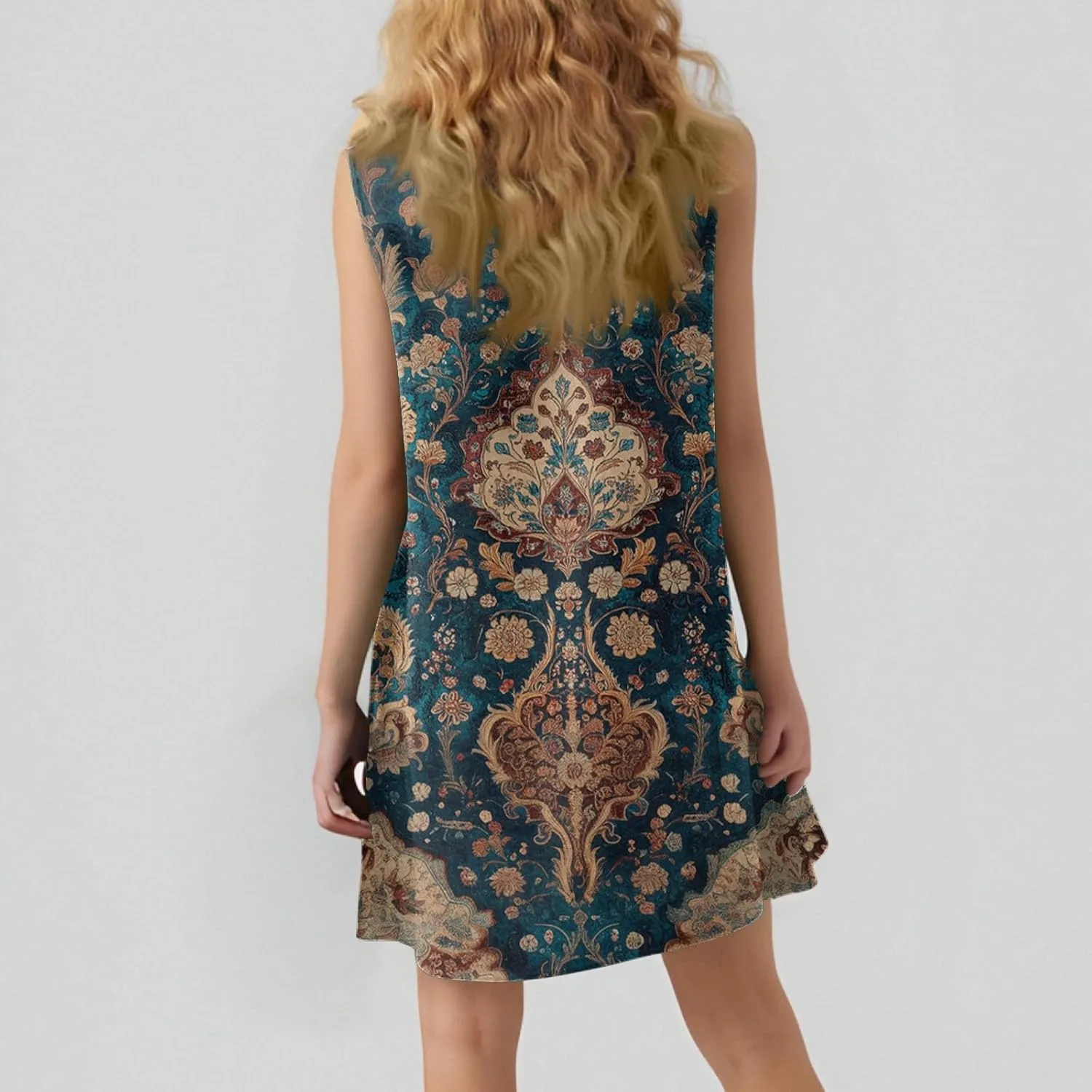 Womens Sundress Summer Dresses for Women 2025 Sleeveless Tank Dress Spring Beach Boho Mini Dress