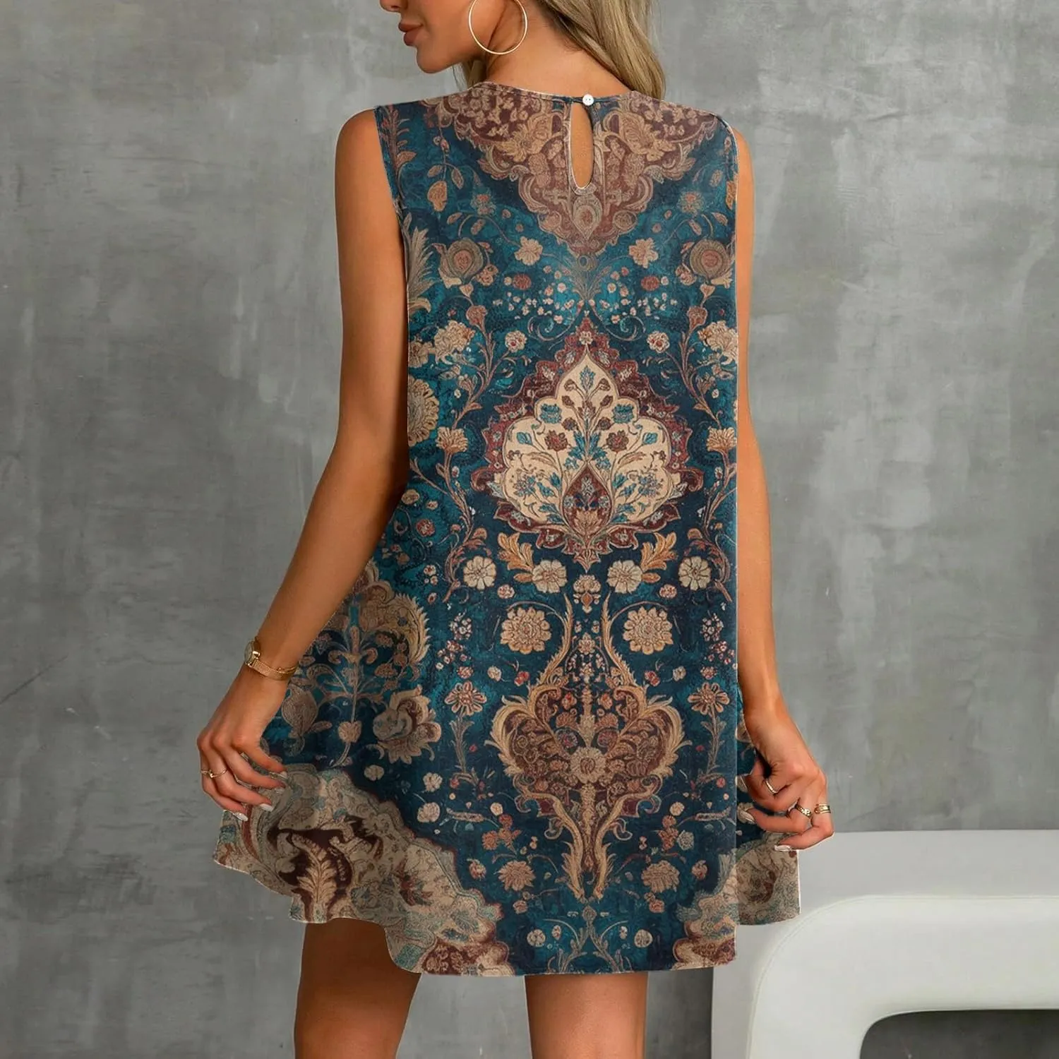Womens Sundress Summer Dresses for Women 2025 Sleeveless Tank Dress Spring Beach Boho Mini Dress
