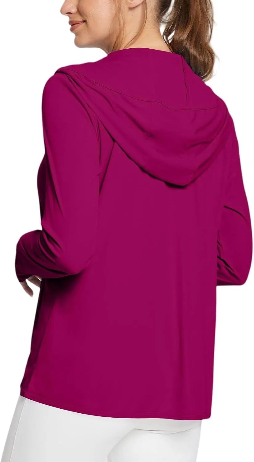 Women's UPF Sun Protection Shirts SPF Jacket UV Zip Up Hoodie Long Sleeve Summer Ice Silk Outdoor with Pockets