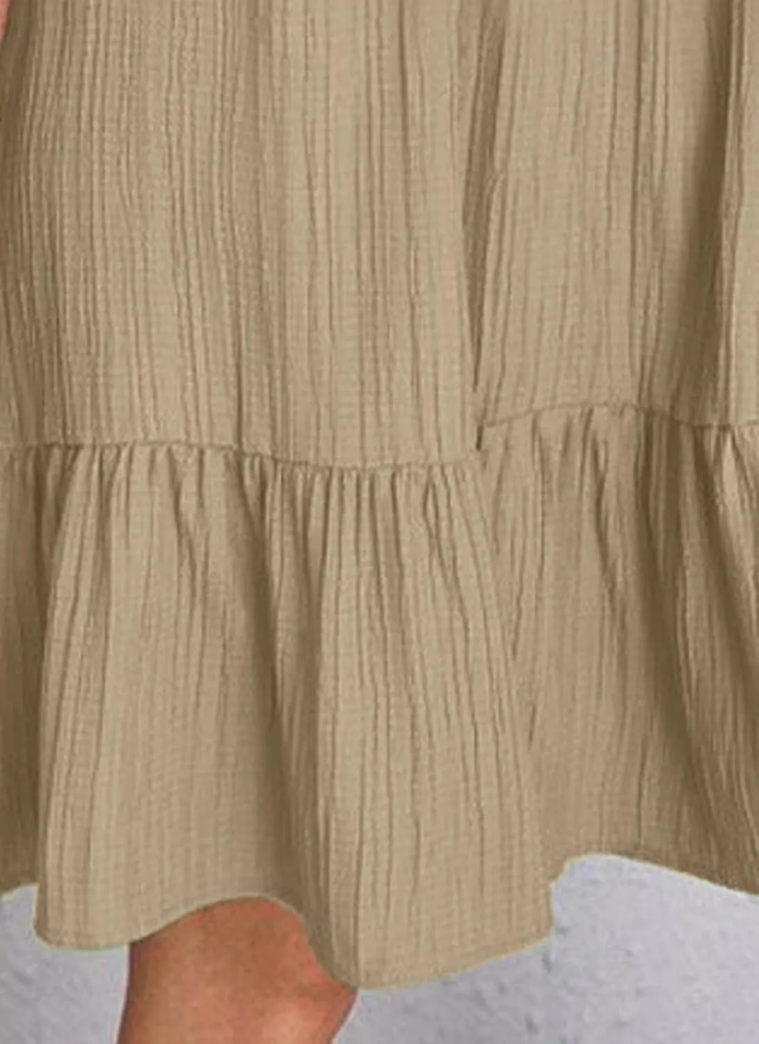 Women's V Neck Short Sleeve Ruffle Hem Mini Dress 2025 Summer Elegant Soft Boho Flowy A-Line Solid Chiffon Tunic Dresses