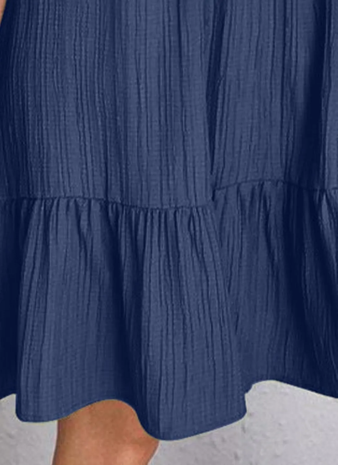 Women's V Neck Short Sleeve Ruffle Hem Mini Dress 2025 Summer Elegant Soft Boho Flowy A-Line Solid Chiffon Tunic Dresses