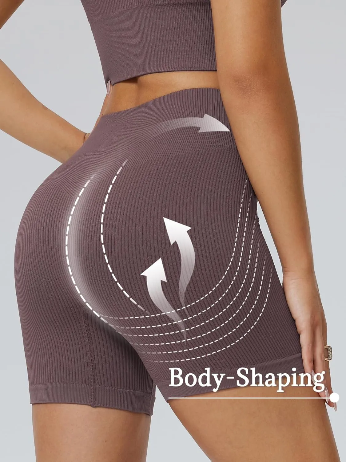 Women's Workout Gym Shorts  5 High Waist Seamless Tummy Control, Biker Shorts Booty Athletic Shorts for Yoga Volleyball