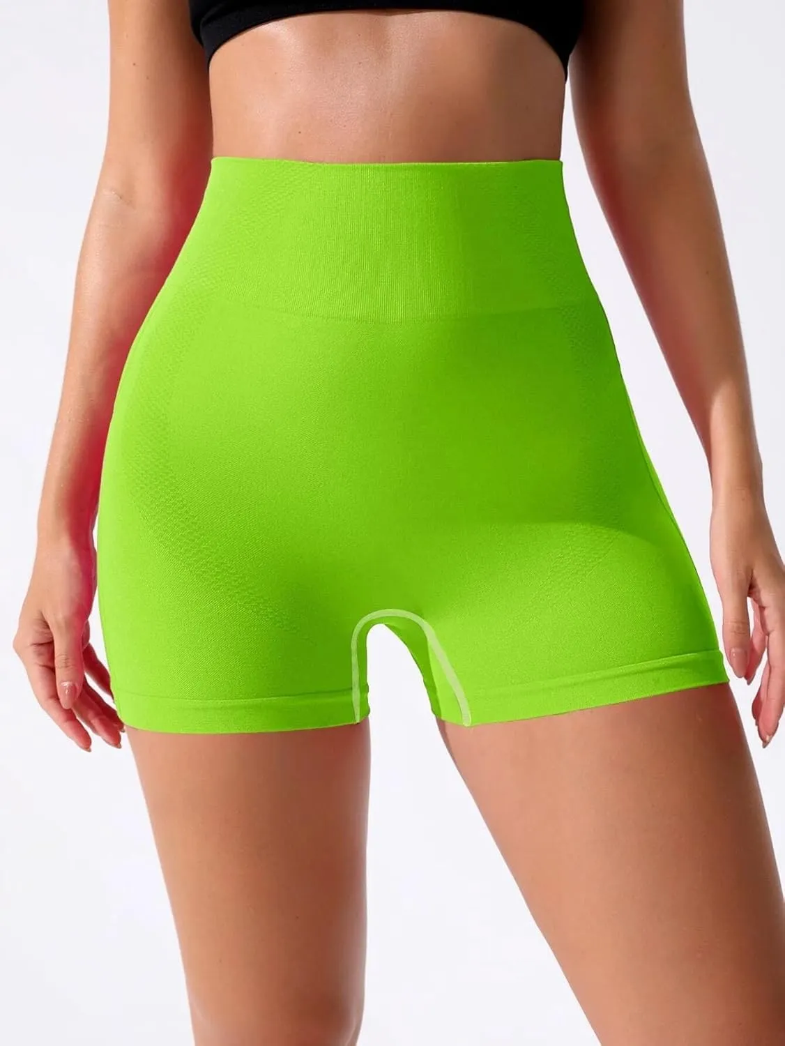 YOAKUKA Women's Workout Shorts Yoga Gym Seamless Scrunch High Waist Pants