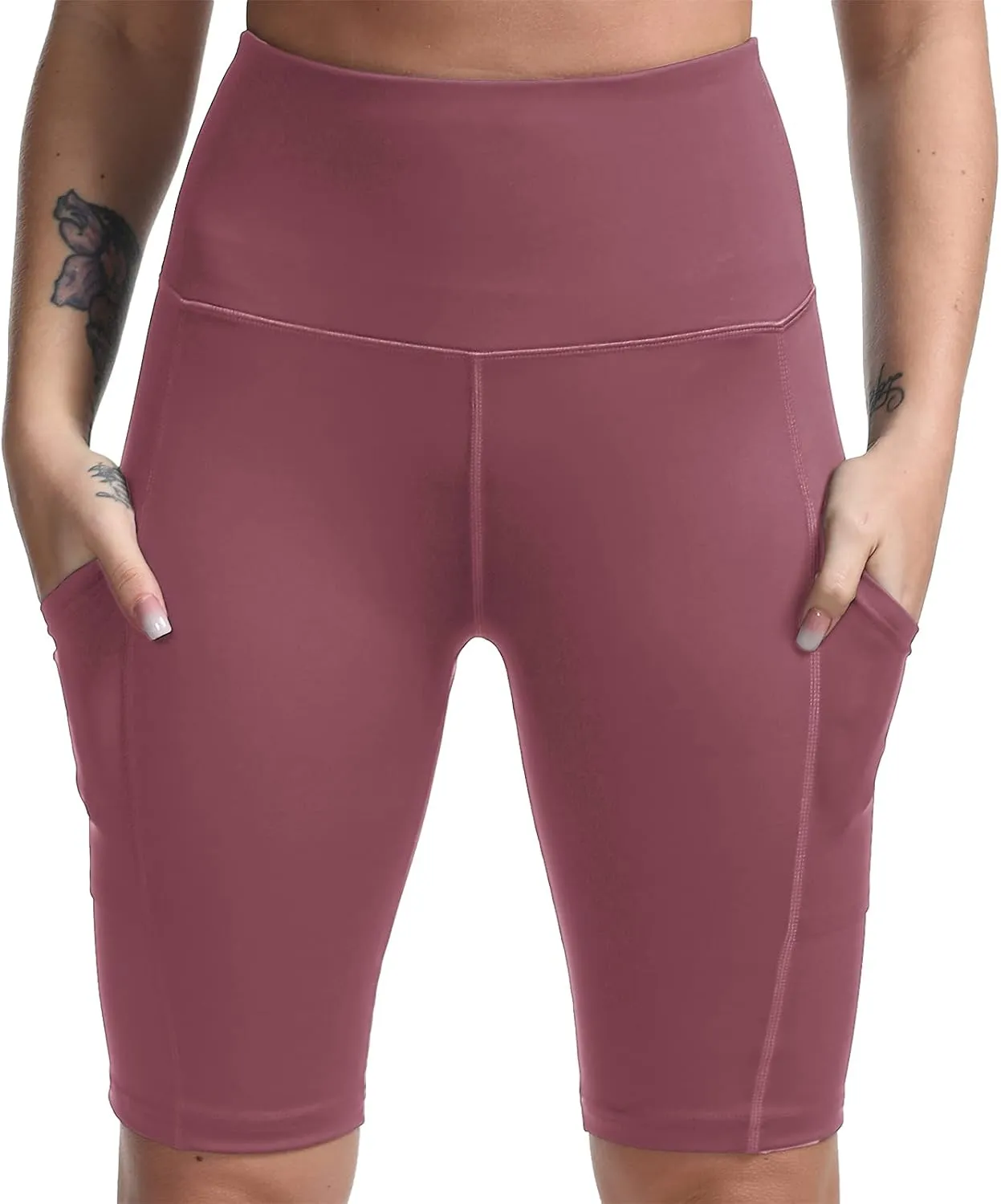 Yoga Shorts for Women High Waist Biker Shorts with Pockets Workout Athletic Running Short