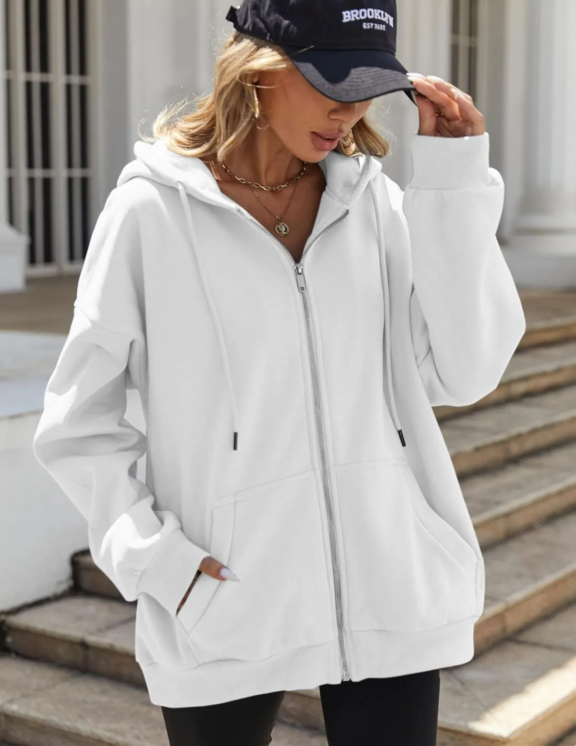 Zeagoo Women's Oversized Zip Up Hoodies Fleece Jacket Casual 2025 Fall Winter Sweatshirts Y2K Hoodies