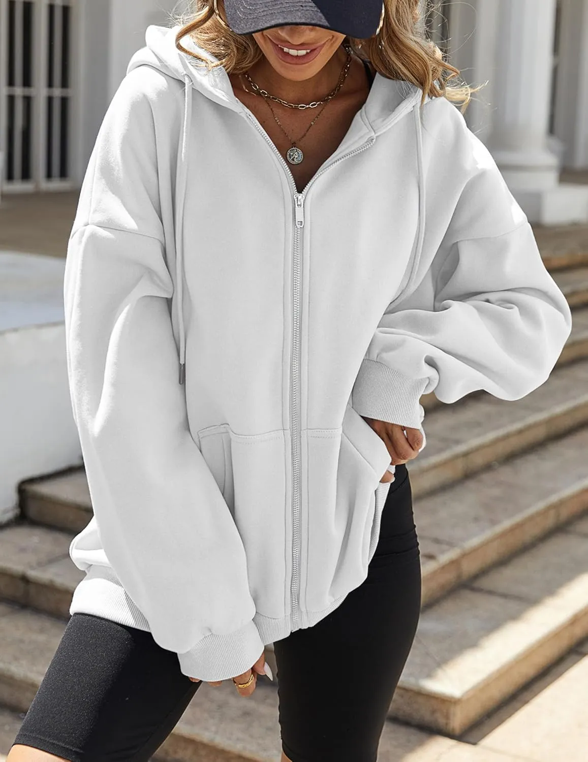 Zeagoo Women's Oversized Zip Up Hoodies Fleece Jacket Casual 2025 Fall Winter Sweatshirts Y2K Hoodies