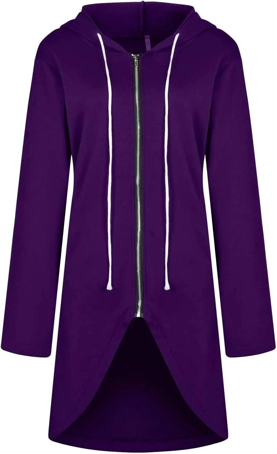 Zip Up Hoodie Women,2024 Trendy Irregular Hem Oversized Hoodies Long Tunic Sweatshirt Open Front Cardigan Jacket