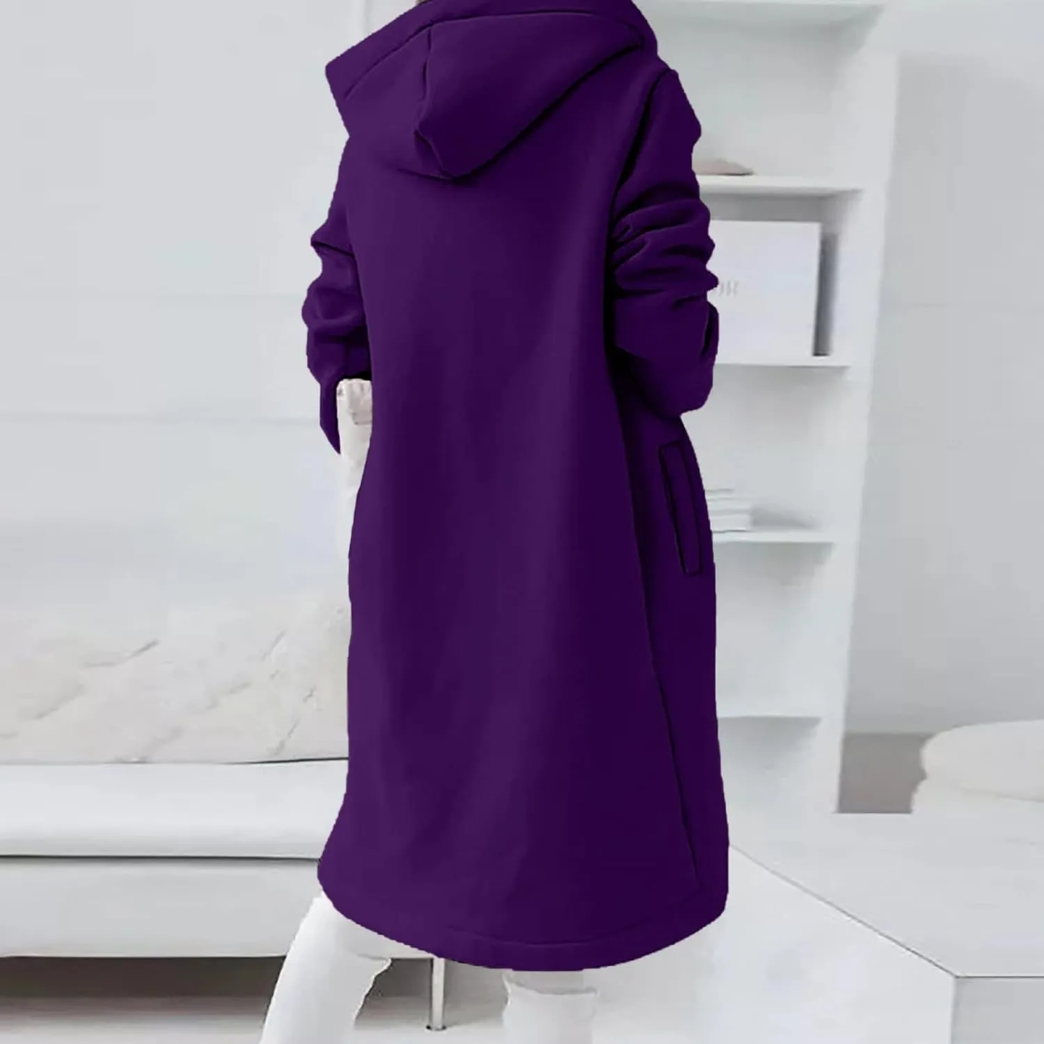 Zip Up Hoodie Women,2024 Trendy Irregular Hem Oversized Hoodies Long Tunic Sweatshirt Open Front Cardigan Jacket