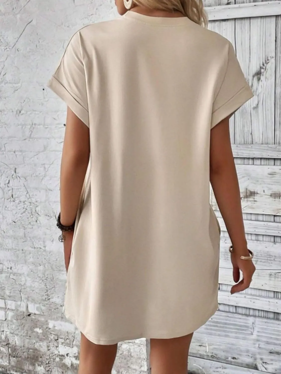ZWRXW T Shirt Dresses for Women 2024 Summer Short Sleeve Tunic Dress Casual Flowy Swing Dress Baggy House Dress with Pockets