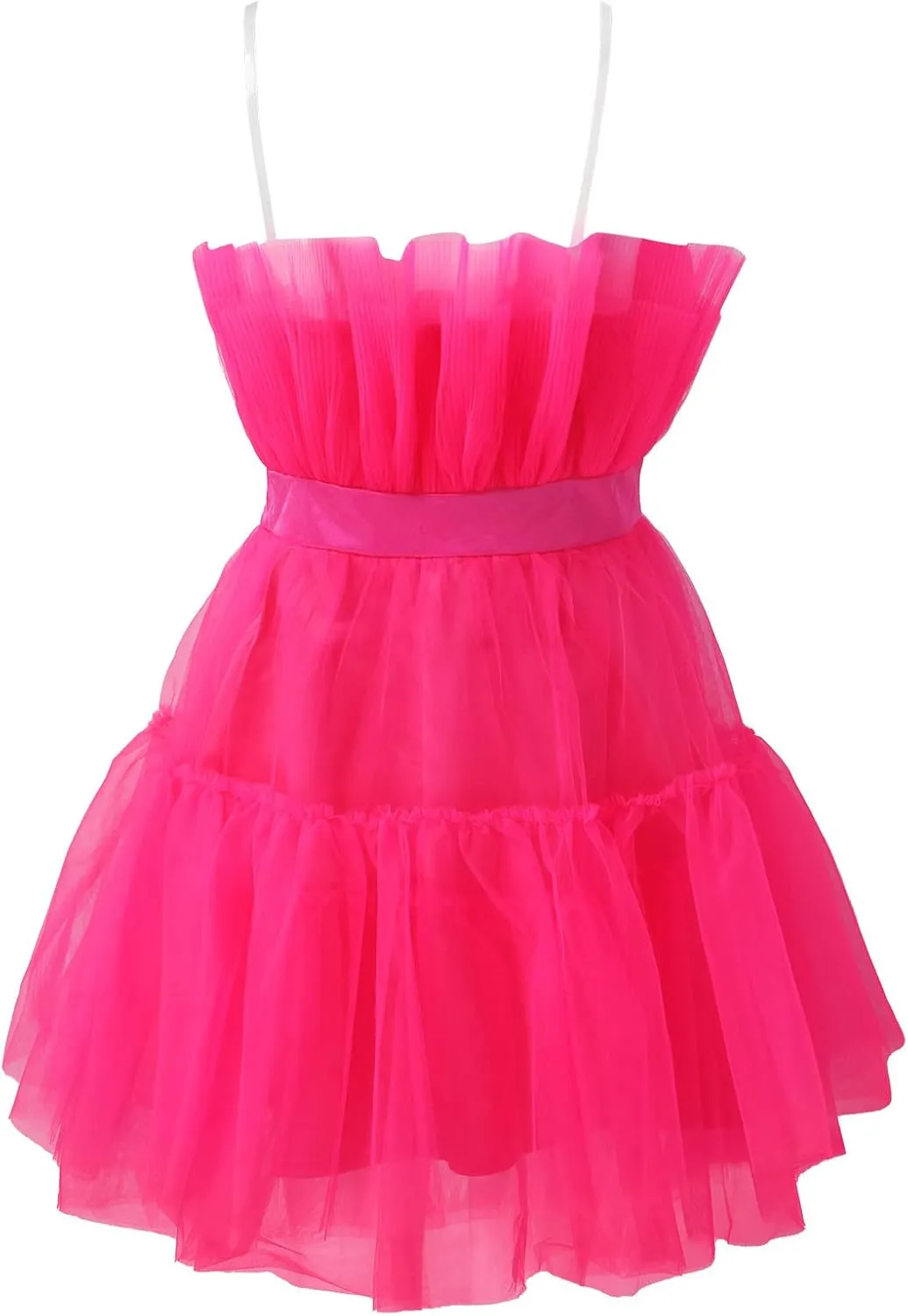 ZYXTIM Tube Tulle Mini Dress Women Sexy Off Shoulder Ruffle Tutu Dress Cocktail Party Birthday Fairy Dresses Evening Gown